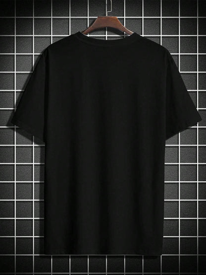 Manfinity Homme Men Casual Summer Cross & Slogan Graphic Printed Short Sleeve T-Shirt, for Friends